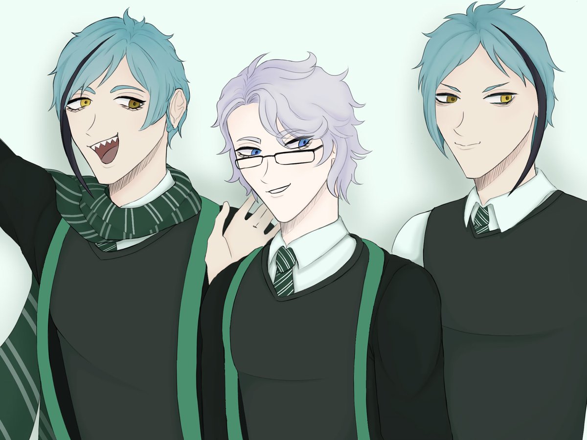 SANYAXYANG's tweet photo. twst x Harry Potter #twst仮装 #twst #harrypotter #twistedwonderland #azul #jade #floyd #jamil #kalim https://t.co/PvOgxyq6sw