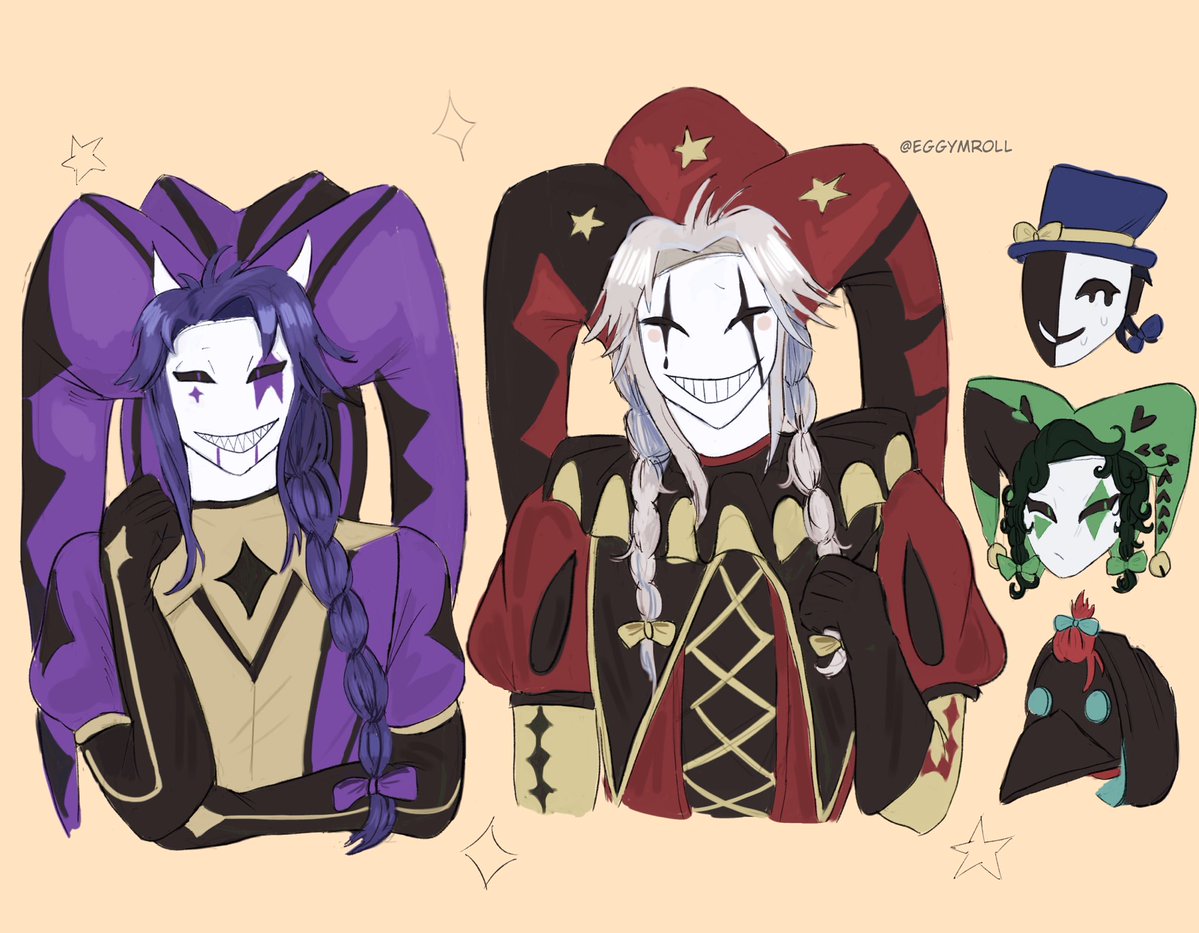 eggymroll's tweet photo. Bows and braids with Jester + Pierrot (And the others lol)
#tfc #thefreakcircus #jester #pierrot https://t.co/cLMqttFgXb
