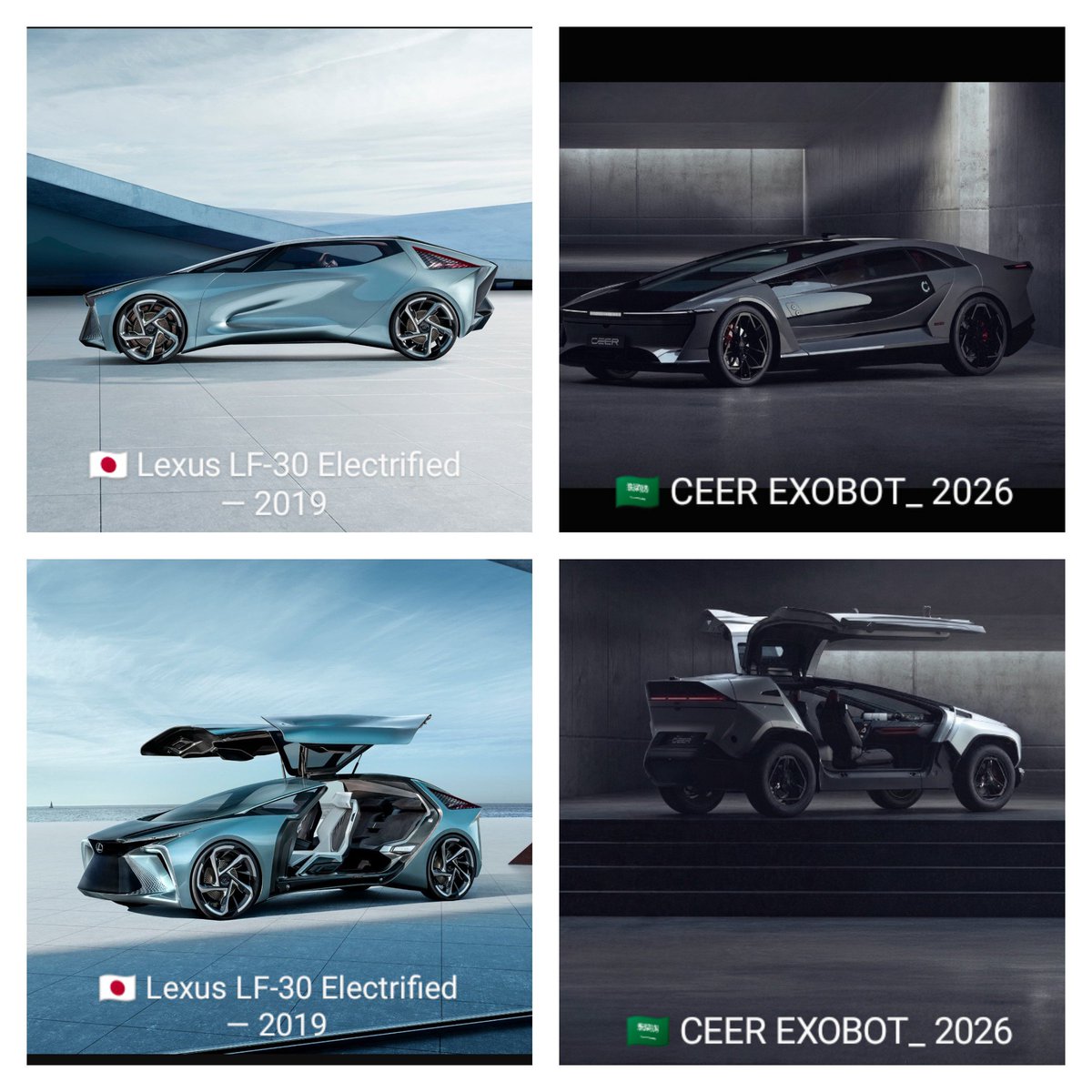 Abdo797ab's tweet photo. تشابه لافت بين:

🇯🇵 Lexus LF-30 Electrified — لكزس اليابانية — 2019

🇸🇦 CEER EXOBOT — سير السعودية — 2026

أيّهما أجمل شكلًا برأيكم؟ https://t.co/8c90RiGzpn