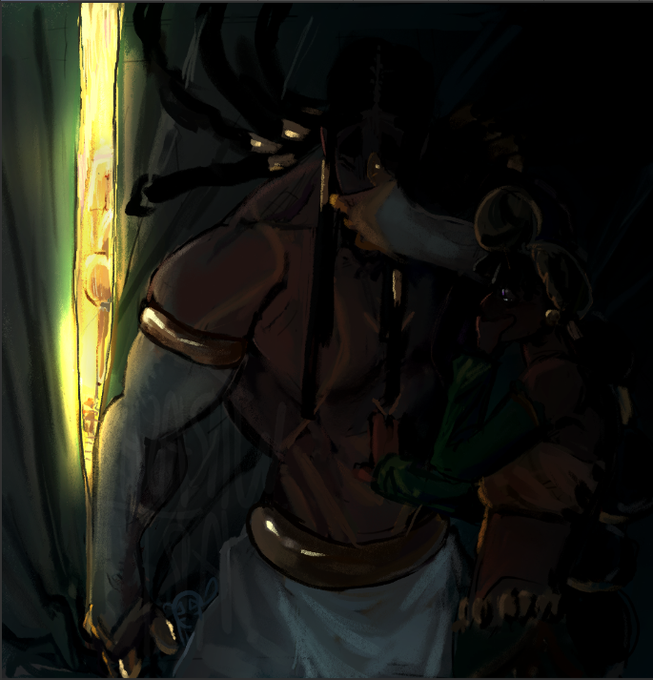 WTrashart's tweet photo. tried to paint something with my ocs
i always get reminded why i never do these type of pieces https://t.co/9ZQQSiYmuw