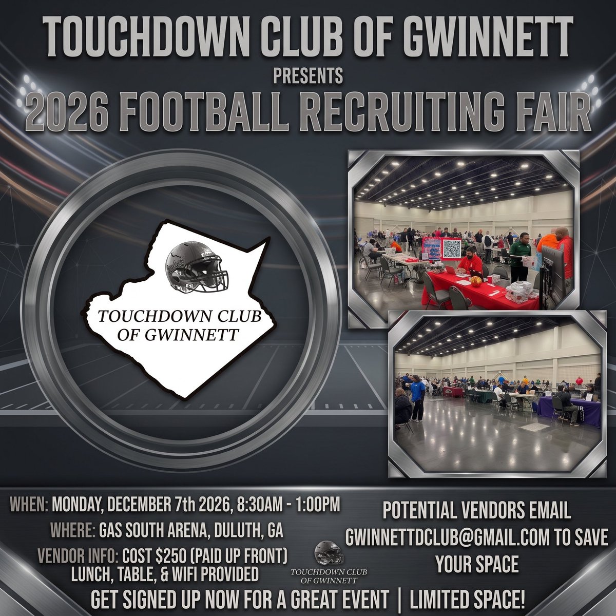 Gwinnetttdclub's tweet photo. Mark your calendars, it is Monday this year and you do not want to miss it! High School and college Coaches! https://t.co/onS0uzeT4k