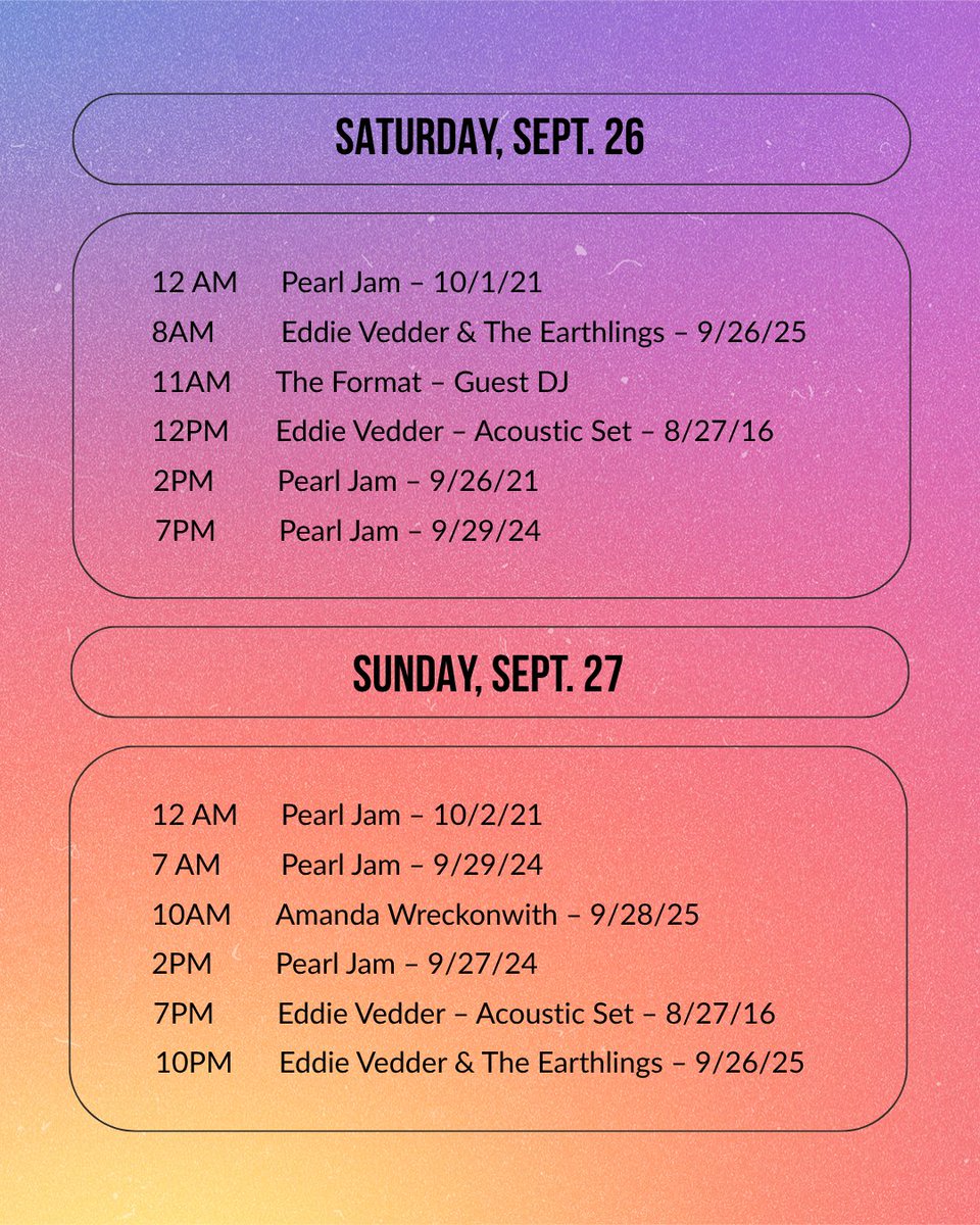 PearlJam's tweet photo. Ohana, on air 🌴 

All week long, @SIRIUSXM’s Pearl Jam Radio is serving up music from this year’s @TheOhanaFest lineup! Tune into archival sets, plus guest DJ sessions with @theformat and Jay Bentley of @badreligion. Catch it all at https://t.co/UdnhnGaZ89 

📸: Geoff Whitman https://t.co/TI25XOK0un