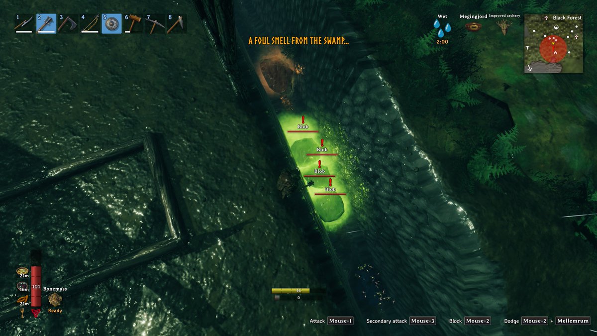 Fensmarken's tweet photo. Off-stream adventures. Thats why we build a moat. 1 jumped over so we require more girth #Valheim https://t.co/K3SYNEhdQn