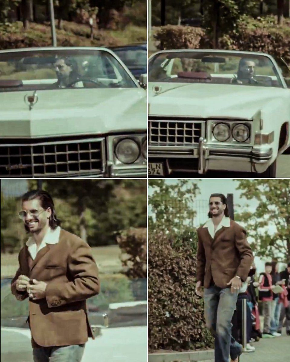 ESPNUK's tweet photo. Dominik Szoboszlai pulled up to international break in a white Cadillac 😮‍💨 https://t.co/2hFuodbZd0