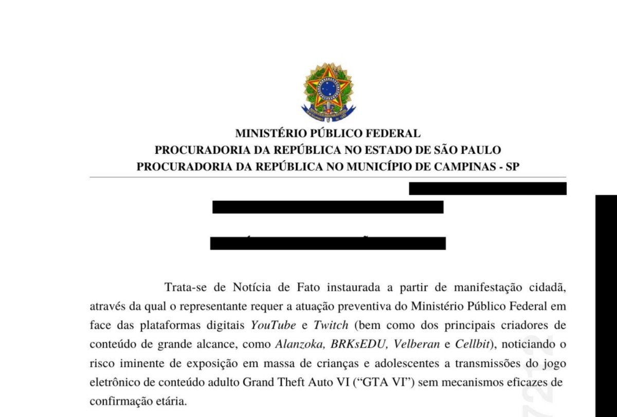 Byanu's tweet photo. 🚨 Atualização: O Ministério Público Federal analisou a manifestação e determinou o encaminhamento da Notícia de Fato à Procuradoria Regional dos Direitos do Cidadão em São Paulo (PRDC/SP), por entender que o tema possui abrangência nacional/estadual. 

#LeiFelcaJá https://t.co/BuixIbovKh