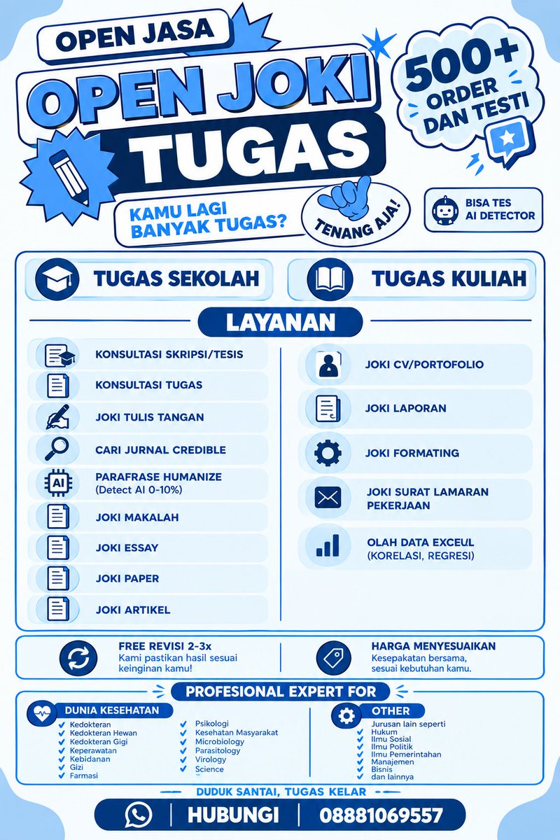 py0onaa's tweet photo. 𐙚₊˚⊹ kebangun, baru inget ada tugas yang mepet, tapi masih mager ngerjain? ♡ joki aja! 🎀

udah dipercaya 550+ customers dan masih terus dapet repeat orders ✦

chat and let’s get your task done! ˚₊‧꒰ა ☆ ໒꒱ ‧₊˚
#zonauang #joki #jokimurah https://t.co/E2SZzQsqnE