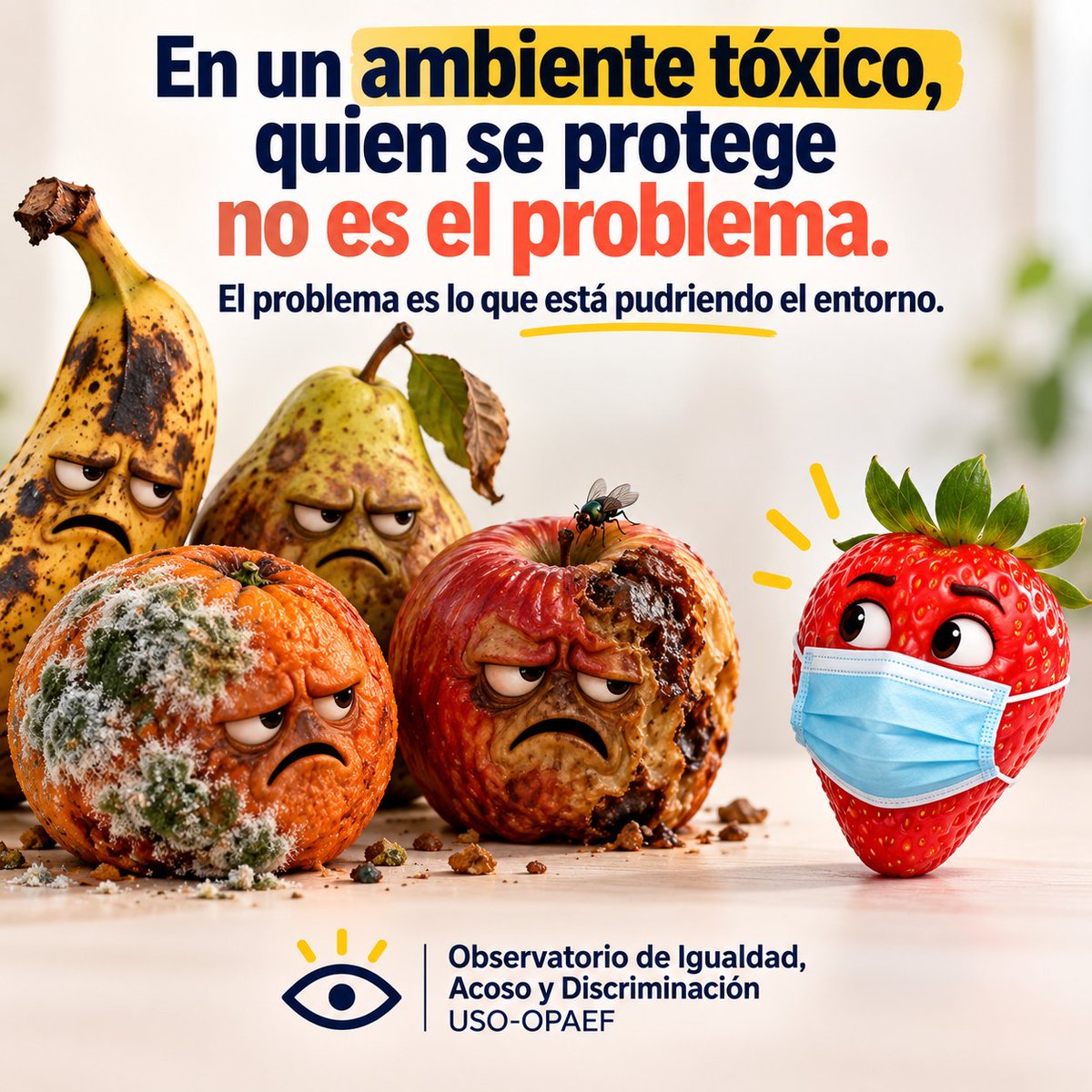 IgualdadUSOPAEF's tweet photo. En los entornos tóxicos, quien se protege no es el problema.
El problema es lo que se permite, se tapa o se normaliza hasta pudrir el ambiente de trabajo.
Observatorio de Igualdad, Acoso y Discriminación USO-OPAEF
#AmbienteTóxico #AcosoLaboral #SaludLaboral #Igualdad #USOOPAEF https://t.co/HySkviYBbe