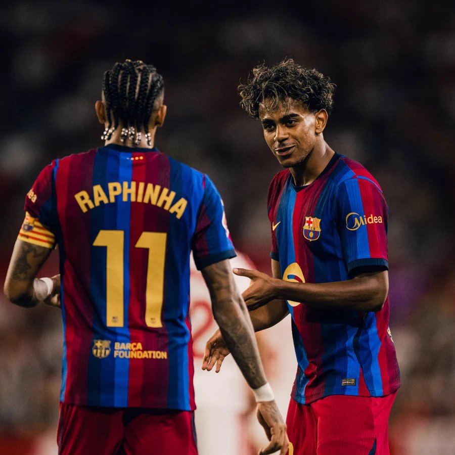 BarcaUniversal's tweet photo. 🚨 Raphinha and Lamine Yamal have made WhoScored's La Liga team of the week. https://t.co/PUQXSdeV40