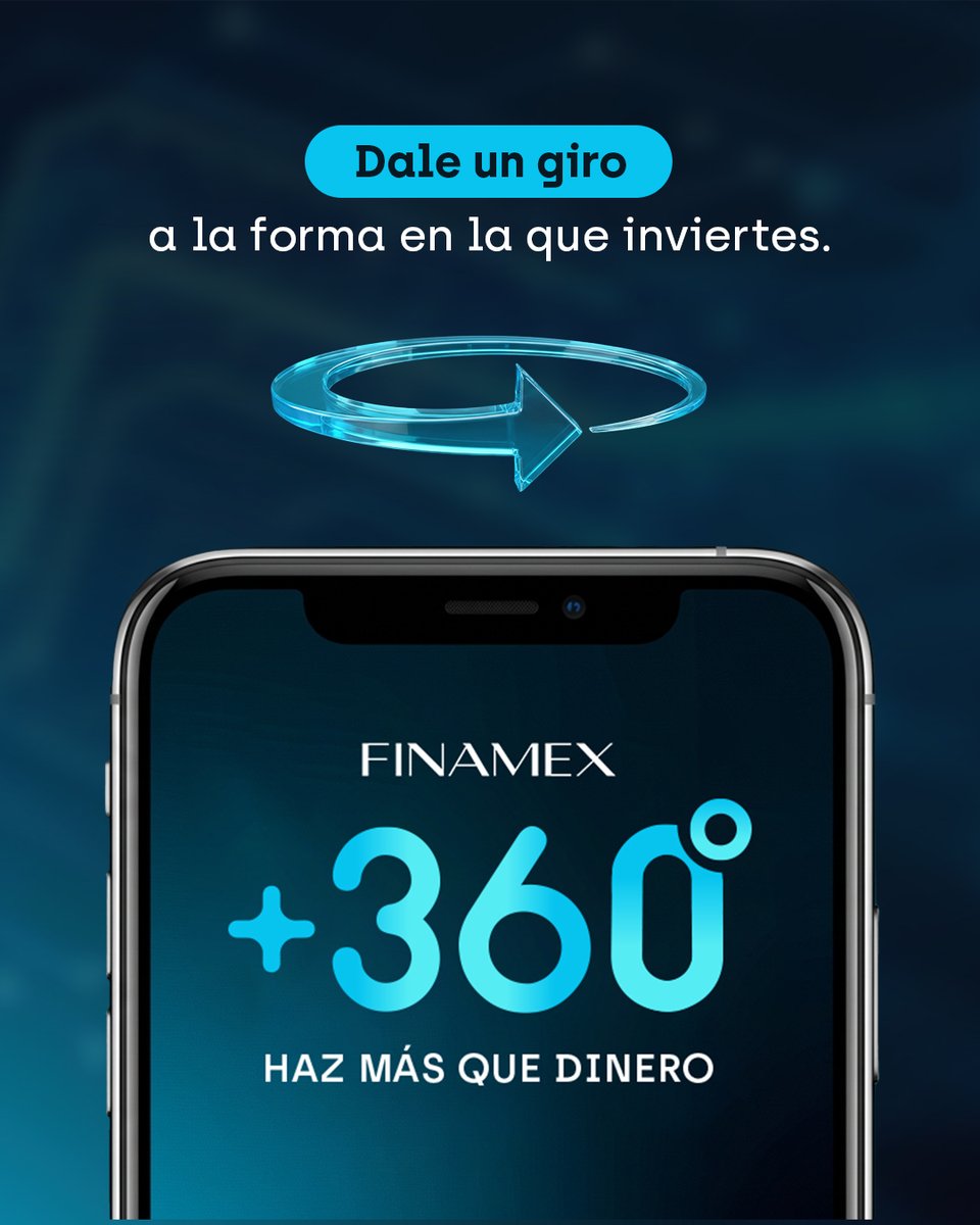 FinamexCB's tweet photo. Una nueva estrategia para invertir pensada en lo que quieres lograr. 

Conoce Finamex +360°. 📱🔄 https://t.co/GgKrzKnq9Y