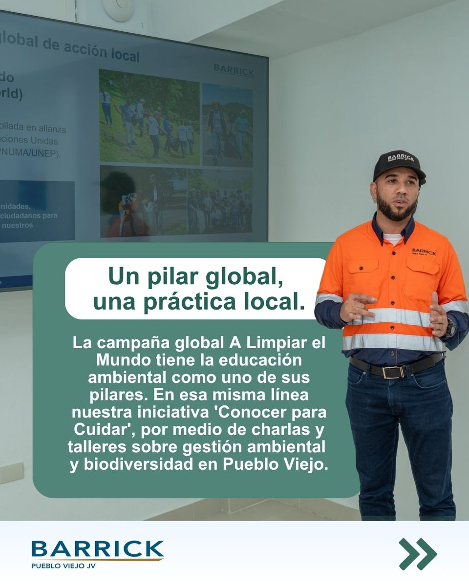 BarrickRD's tweet photo. Este mes, "Conocer para Cuidar" se sumó a la campaña global A Limpiar el Mundo.

Junto a la Asociación de Estudiantes de Geología de UTECO, el Ministerio de Medio Ambiente de la provincia de Cotuí, la Secretaría de Estado de Medio Ambiente y Recursos Naturales, y la Cruz Roja de Cotuí, entre otros asistentes, conversamos sobre biodiversidad y hábitats prioritarios, rehabilitación ambiental, gestión de residuos, economía circular y buenas prácticas ambientales.