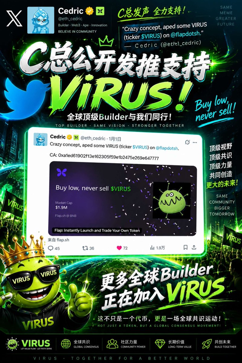 ENVOAnn's tweet photo. @BTCdayu VIRUS是BSC链持有地址全球第一（6300+）的共识meme。全球交易平台都可以买卖！正申请吉尼斯世界纪录，合约开源，权限丢弃！独创「病毒式」自动通货紧缩机制，买卖3%手续费提供币安回购钱包进行空投。筹码极致分散，横盘洗盘完成，爆发在即，仅供参考！DYOR
0xa1eD61902f13E162305f59E1B2475e269E647777 https://t.co/e5f1KMoofY