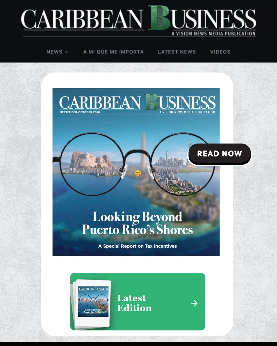 cbusinesspr's tweet photo. A new edition of Caribbean Business is out now! Pick up your copy at a location near you or read it today.

🔗 Visit the link in our bio to access the latest stories shaping Puerto Rico’s business community and beyond.

📰 #CaribbeanBusiness https://t.co/nGhMlEW1VX