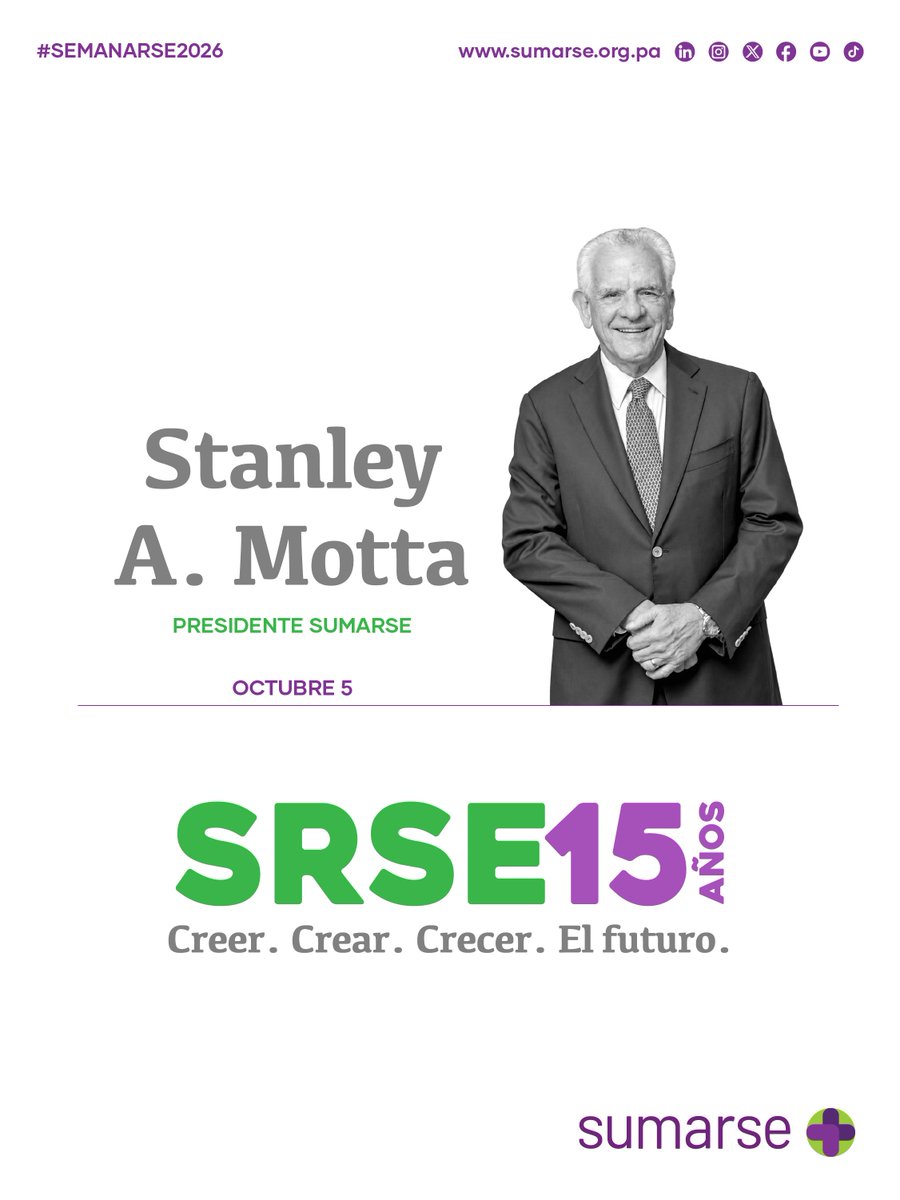 Sumarse's tweet photo. 💬 Stanley A. Motta, Presidente de #Sumarse, es parte de la conversación de la #SemanaRSE2026, con sus palabras de bienvenida en la Cena de Apertura y en el primer día de sesiones.
➡️ Conoce la agenda: https://t.co/ObZnR5bWEi
#SRSE15Años #CreerCrearCrecer https://t.co/rIXb91gzHU