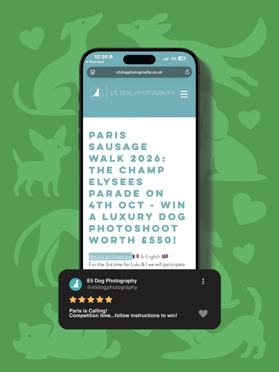 SunshineDenbhx's tweet photo. COMPETITION TIME—we’re going to Paris! One lucky dog can win a luxury Paris photoshoot worth £550 during the Paris Sausage Walk 2026. Enter
- Follow the three listed accounts
- Like this post
- Tag your two- or four-legged bestie

Winner chosen at https://t.co/JbVLS523qu