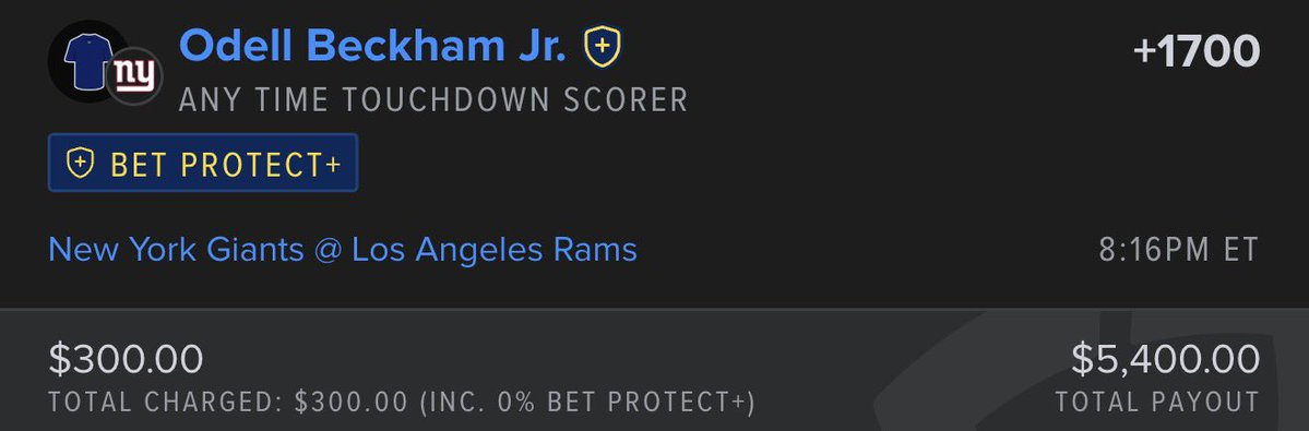 AllInAbe's tweet photo. Odell Beckham Jr vs old team at +1700 ?? https://t.co/QpNcieDonZ