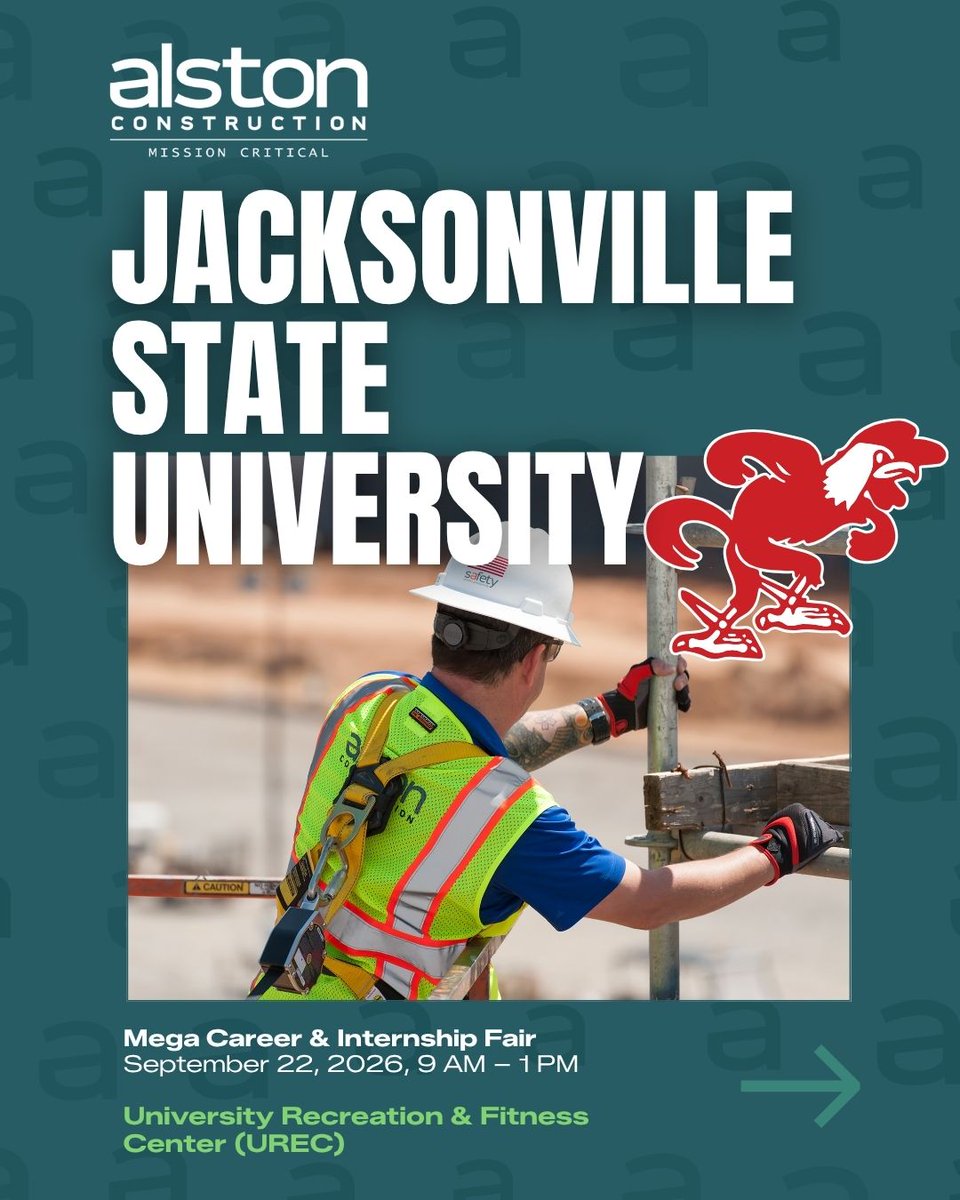 alstonconstruct's tweet photo. Next up on our fall career fair stops: Jacksonville State University, Arizona State University, &amp; Purdue University. This week we're on campuses across the country, connecting with students ready to turn their construction education into hands-on experience. #AlstonCampusTour https://t.co/aSkxwxnniP
