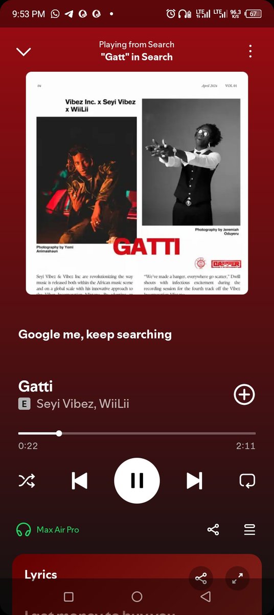 Domiknows07's tweet photo. I get money to buy you Ferrari
We no dey pushi passati
Google me keep searching.

Very underrated song 😤 https://t.co/Mt8yrJUYKt