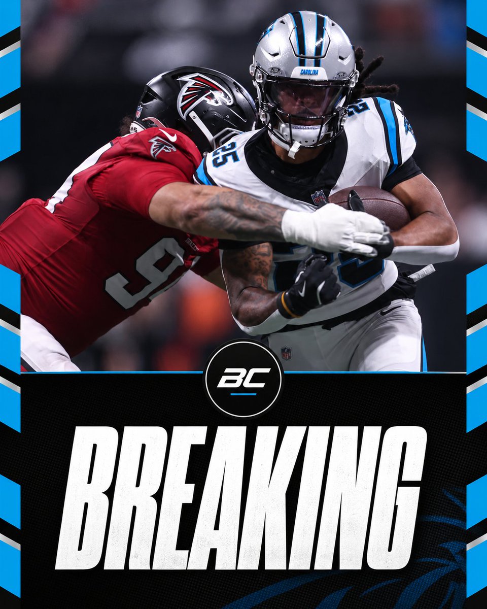 BleacherCut's tweet photo. #BREAKING🚨: Panthers RB Jonathon Brooks is considered week-to-week with a groin injury and is seeking additional medical opinions, per @TomPelissero.

#Panthers #NFL #JonathonBrooks https://t.co/cj5azMCXFP