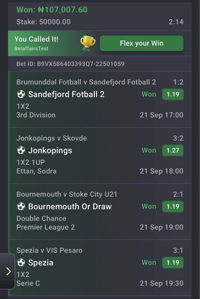 bafreetips's tweet photo. BOOMGRATULATION✅✅✅✅✅✅🏆🏆 

2.14 ODDS WON✅✅✅

₦107,007 NAIRA WON🤑🤑🤑

TELEGRAM: https://t.co/MP8wNC5sLQ https://t.co/MVAm3Um7tU