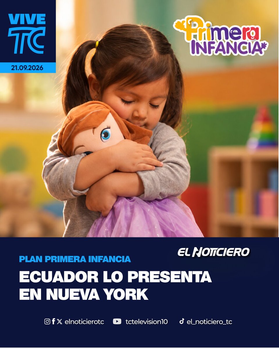 elnoticierotc's tweet photo. 👉https://t.co/lXA3poee5D Ecuador presentó en Nueva York su Plan Nacional de Primera Infancia, con una inversión referencial superior a USD 4.300 millones hasta 2030.
La estrategia contempla acciones en salud, nutrición, aprendizaje y protección.
#ElNoticiero #ViveTC https://t.co/xtS0dFYnsd