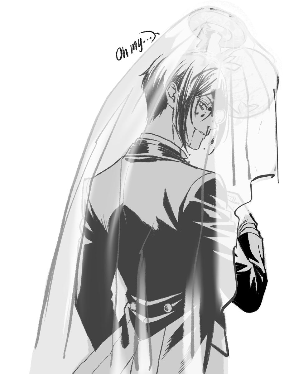 MyAlt4Kuro's tweet photo. I thought it looked like a dumb bridal veil…  i hope this conveys the image well enough cuz  im recycling an old sketch i already had  lol https://t.co/LpmSqHfhNK