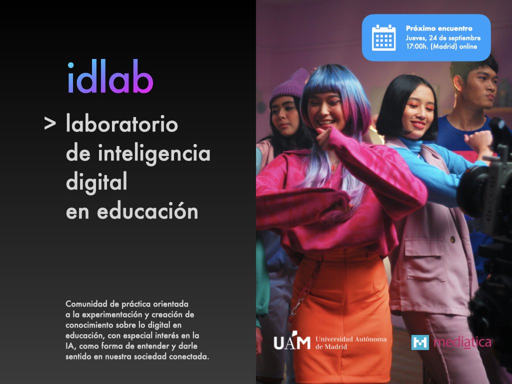 idlab_mediatica's tweet photo. Jueves 24, 17:00 h: sesión online de nuestra comunidad de inteligencia digital con proyección internacional, premios, cuatro proyectos de innovación, tres congresos, análisis del informe PISA y más. Escríbeme un DM para participar #idlab https://t.co/lntl1e7qO4