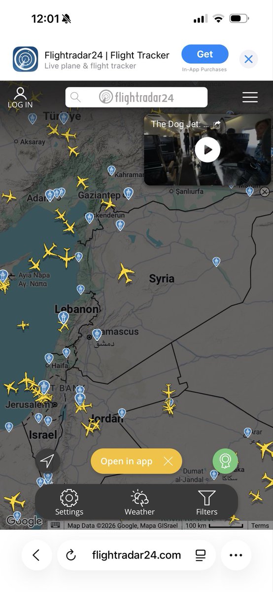 syrian_vanguard's tweet photo. 🚨🚨Syrian airspace is empty.. https://t.co/4vSXpcQdjb