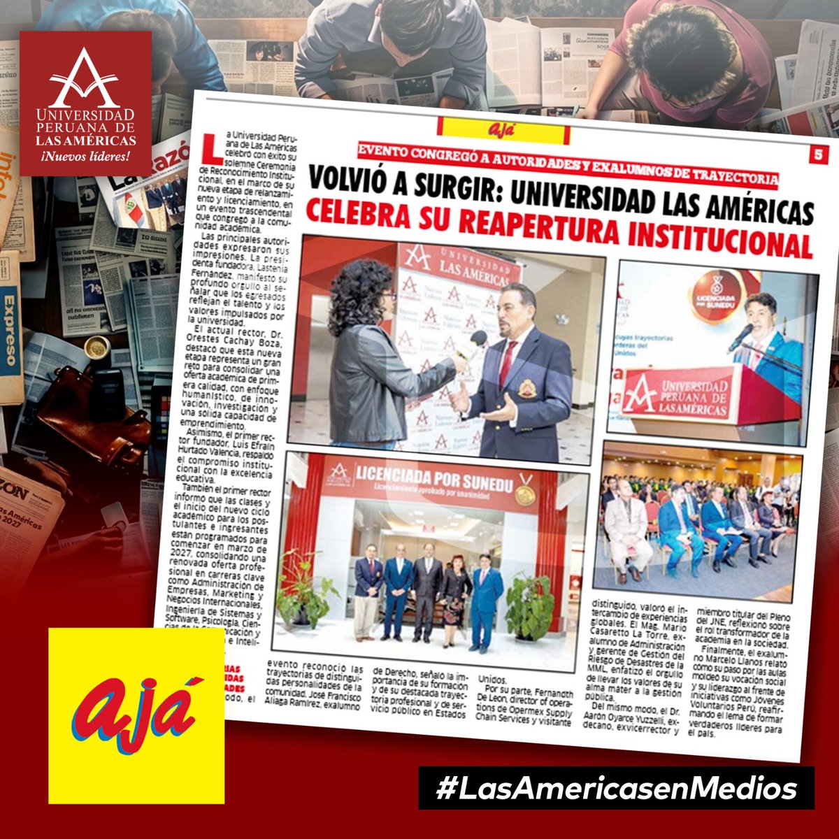 UnivLasAmericas's tweet photo. 👉 Entérate de todos los detalles en las siguientes notas:  
�� Diario La Razón: https://t.co/rqjzDmylef
📰 Diario Expreso: https://t.co/IK63vIWtVq
📰 Infobae: https://t.co/FhudpDxk5H
📰 Diario El Men: https://t.co/bJQOrajKFF
📰 Diario Ajá: https://t.co/l5elDTvWWA https://t.co/JwcgPKgLBB