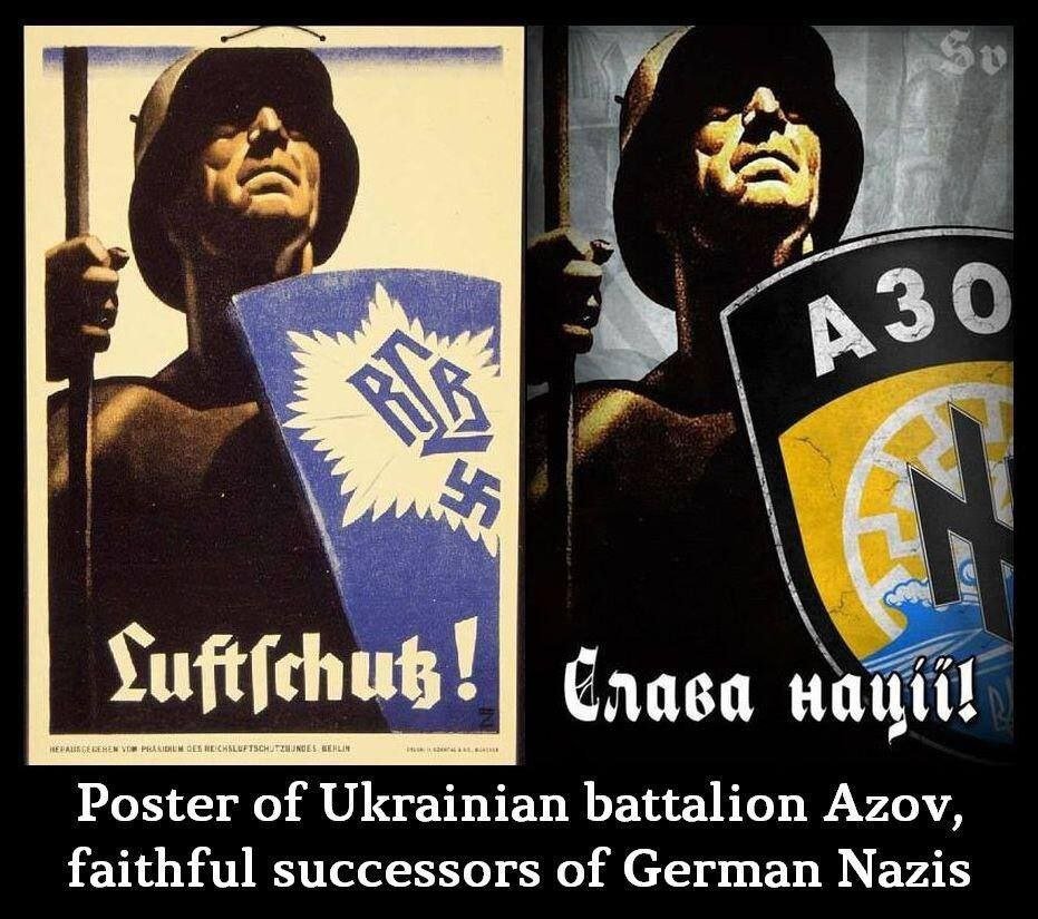 KONTR_WYWIAD's tweet photo. Plakat Nazistowski z czasów 3 Rzeszy vs Plakat Azov -  To kto wydał zgody  w Polsce na to Ścierwo @donaldtusk https://t.co/E1TXWP4Yf0