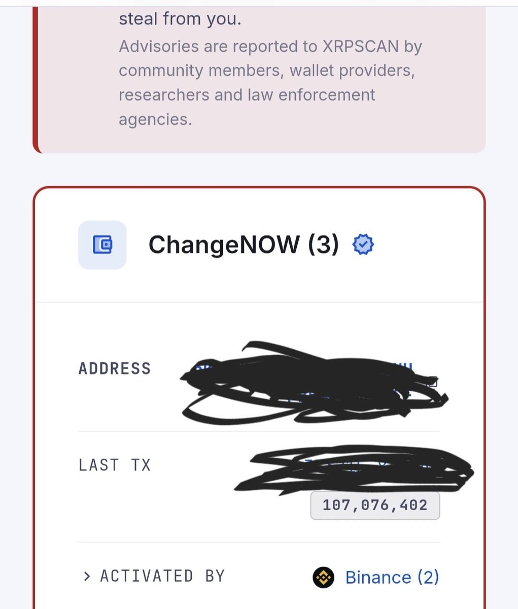 JW_WWJD's tweet photo. 12,533 XRP STOLEN — AND THE BLOCKCHAIN TRAIL IS STILL THERE.
My XRP was transferred from my D’CENT wallet without my authorization. The theft has been reported to law enforcement and the transaction trail documented.
Now XRPScan identifies an address in that trail as ChangeNOW — and shows that address was activated by Binance.
I am publicly asking ChangeNOW, Binance and D’CENT to investigate, preserve all records associated with these transactions, and cooperate with law enforcement.
If you were affected by the recent D’CENT wallet incident, check your transaction trail. If you see ChangeNOW or the same pattern, speak up.
12,533 XRP didn’t vanish. It moved. And every move is recorded.
🔁 PLEASE REPOST. The more eyes on this, the harder this is to ignore.
#XRP #XRPL #DCENT #CryptoSecurity #ChangeNOW