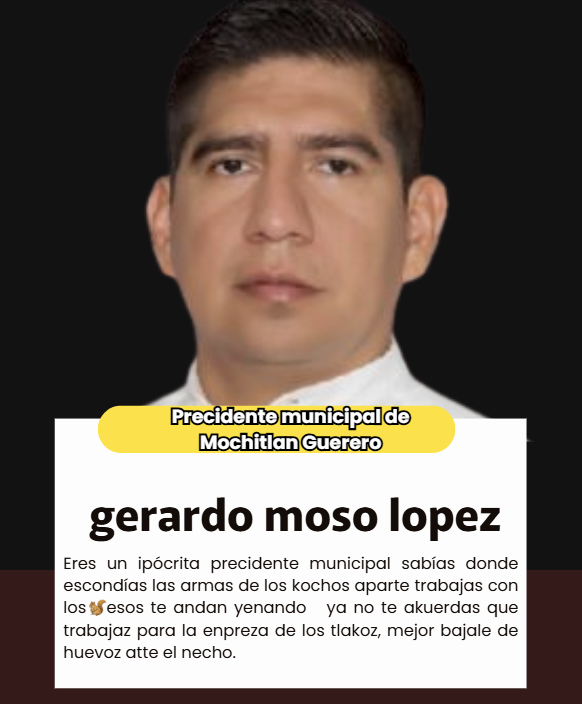 CabaSinmiedo's tweet photo. #CirculaEnRedes que le presidente municipal de #Mochitlan esta siendo amenazado por trabajar con los #Ardillos y los #Tlacos al mismo tiempo, además de saber quienes fueron los responsables de retenerles las armas a los militares en #Quechultenango Gro. https://t.co/UAfvoCUA2R