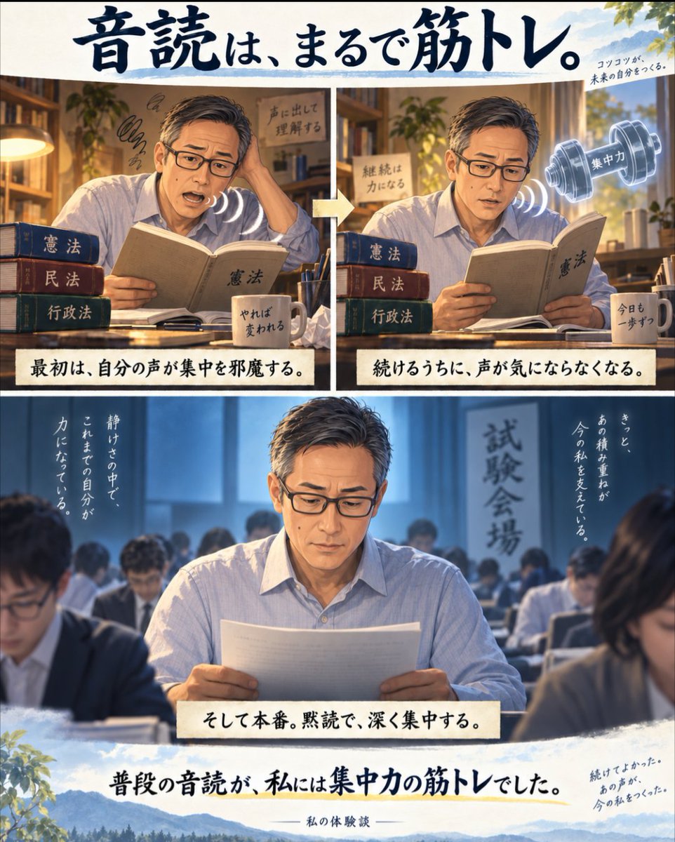 TadaomiMitui's tweet photo. 日常に音読で負荷を掛けるトレーニングは本試験の黙読状態で真価を発揮します https://t.co/40zsFc9gMm