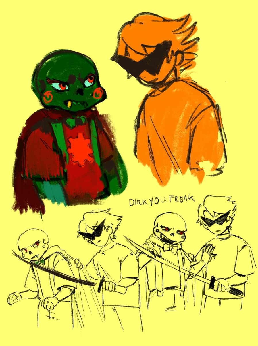 teanomaly's tweet photo. Dirkuu sketch but it's my first time drawing caliborn and I drew on one layer. Colour first and then lines on top ๐ณ๐ณ #dirkuu #caliborn https://t.co/M8DeQ3hA1R