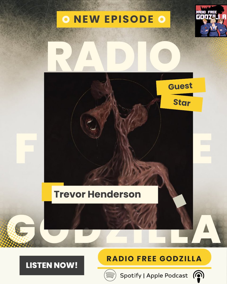 bryan_filth's tweet photo. 🔊EMERGENCY BROADCAST ALERT🔊 Our MONSTROUS guest this week is TREVOR HENDERSON! The prolific creator of monsters and source of half the Internet's nightmares joins us to chat about one of his favorite underrated films from the Showa era, EBIRAH, HORRO... https://t.co/e07uXxlMW9