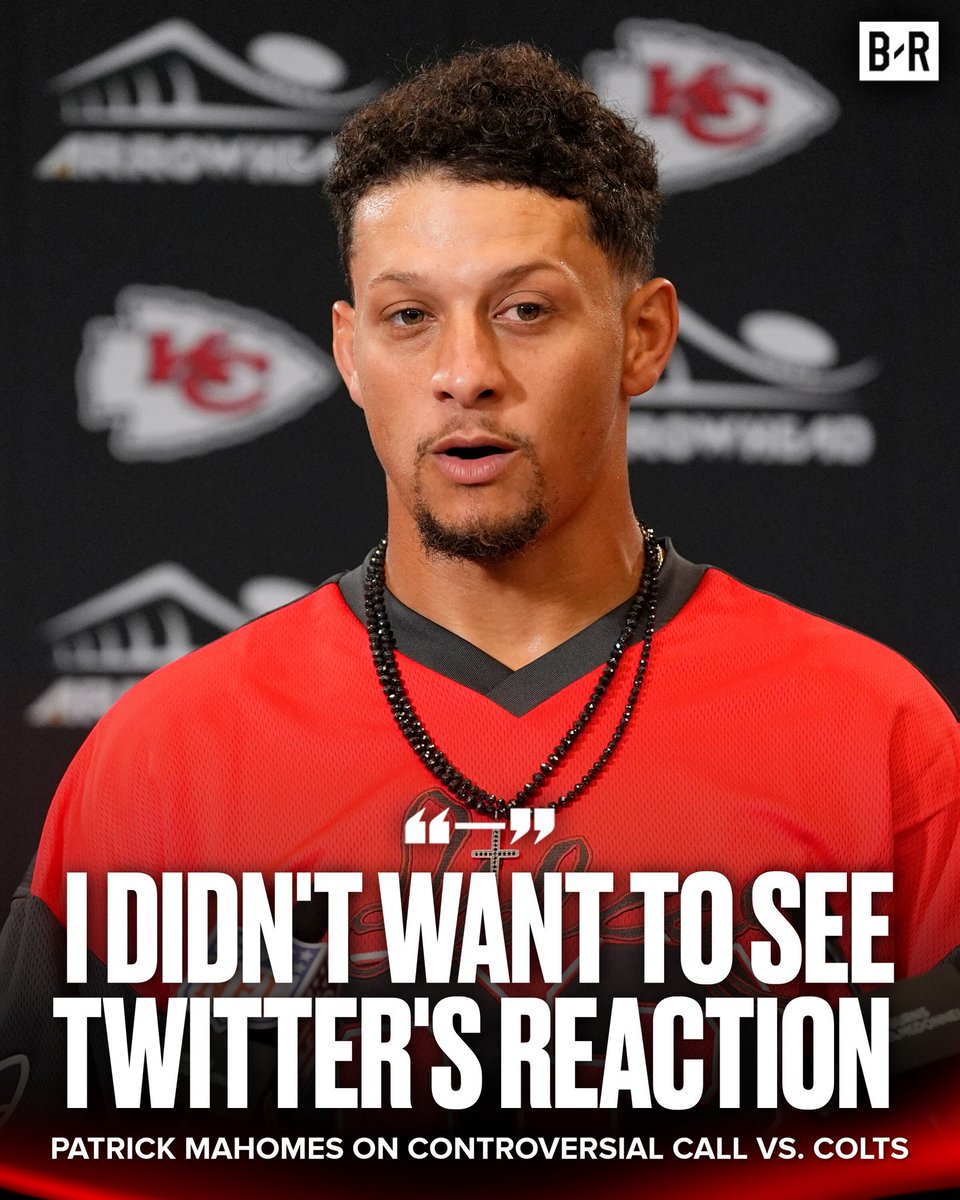 BleacherReport's tweet photo. Patrick Mahomes kept it real about the overturned fumble call vs. the Colts 😂

See what play he's talking about here: https://t.co/m7Eh8G6dRo https://t.co/gcHRMKMeoX