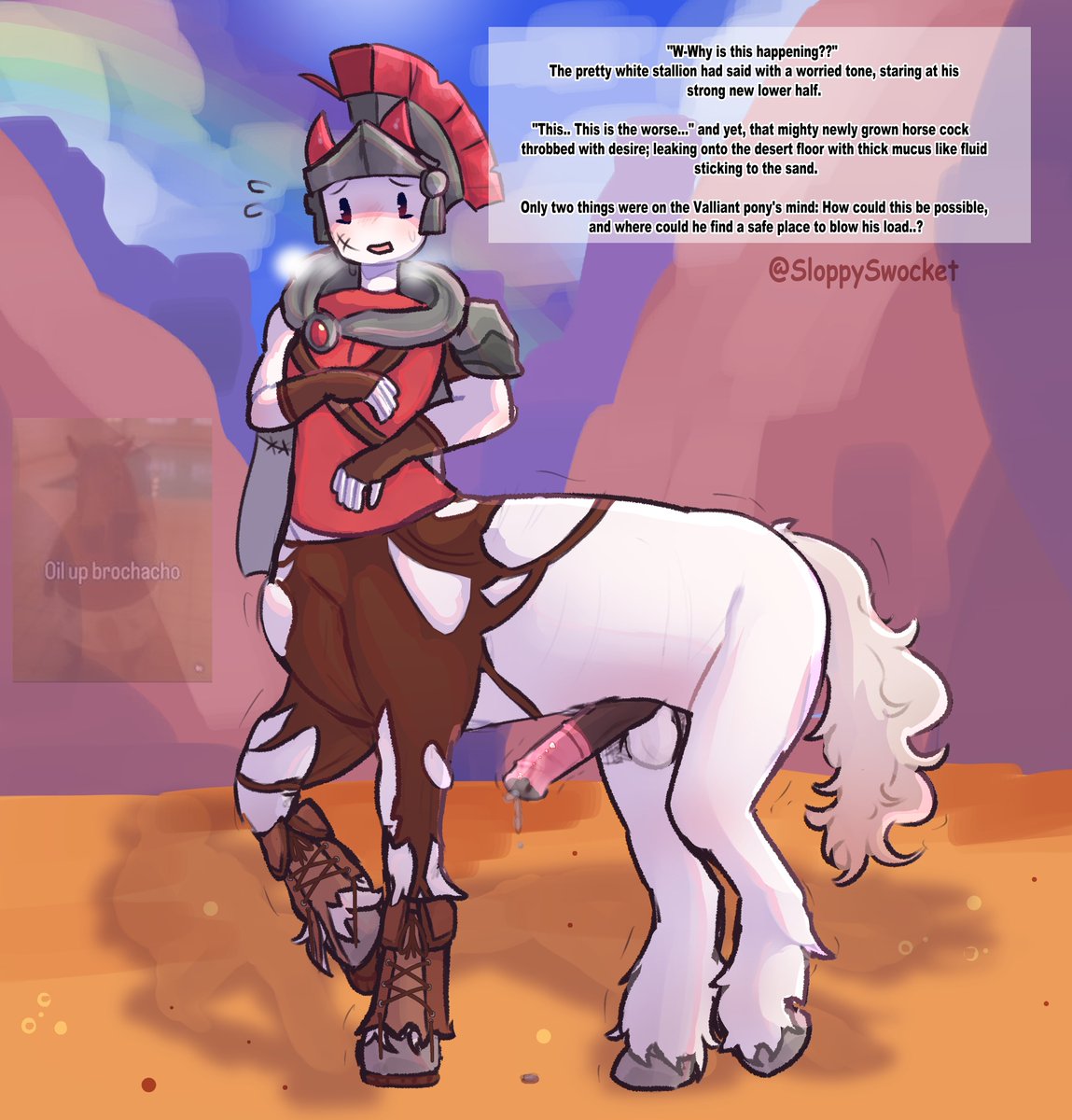 SloppySwocket's tweet photo. ok i was gonna keep this in my goon vault for all eternity but i think this is ok maybe 

sw0rd centaur tf.. we need more tf stuff...🤤🤤🤤🤤

want to make a r0ck3t one but like what do i even make her. 

#phrotting https://t.co/CVZy4a3vjs