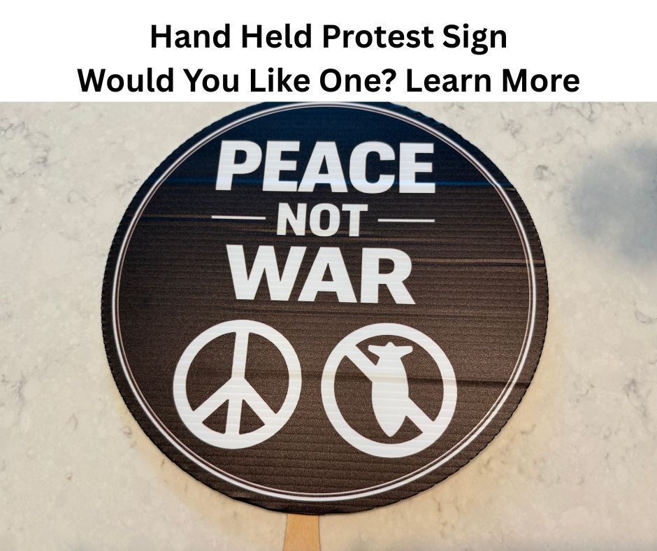 DeborahDian's tweet photo. Here's a lightweight anti-war protest sign you can carry at your next rally. Show your dislike for any war with one sign. 

See review video and/or buy sign directly on #Amazon at:

https://t.co/aT0BwJK795

#nowar #NoWarWithIran #peace #peacetalks https://t.co/6NWLGUOnl1