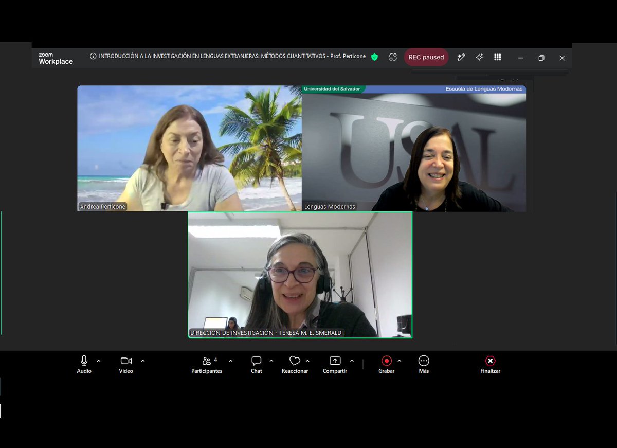 USALLenguas's tweet photo. 👉Inicio seminario🔎“Introducción a la investigación en lenguas extranjeras: métodos cuantitativos”, con👩🏫Andrea PERTICONE, sobre introducción a los fundamentos epistemológicos, metodológicos y prácticos de #Investigación en #LenguasExtranjeras/adicionales.
#LenguasModernasUSAL https://t.co/acPaBjK441