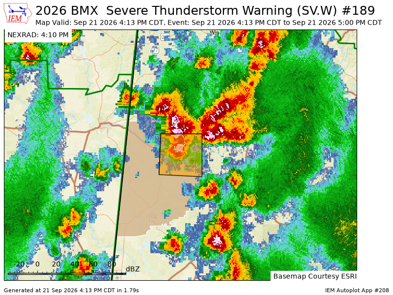 FayCoALARC's tweet photo. BMX issues Severe Thunderstorm Warning [wind: 60 MPH (RADAR INDICATED), hail: <.75 IN (RADAR INDICATED)] for Pickens [AL] till 5:00 PM CDT https://t.co/ixV1fIiVfC https://t.co/4gO72qhWLB