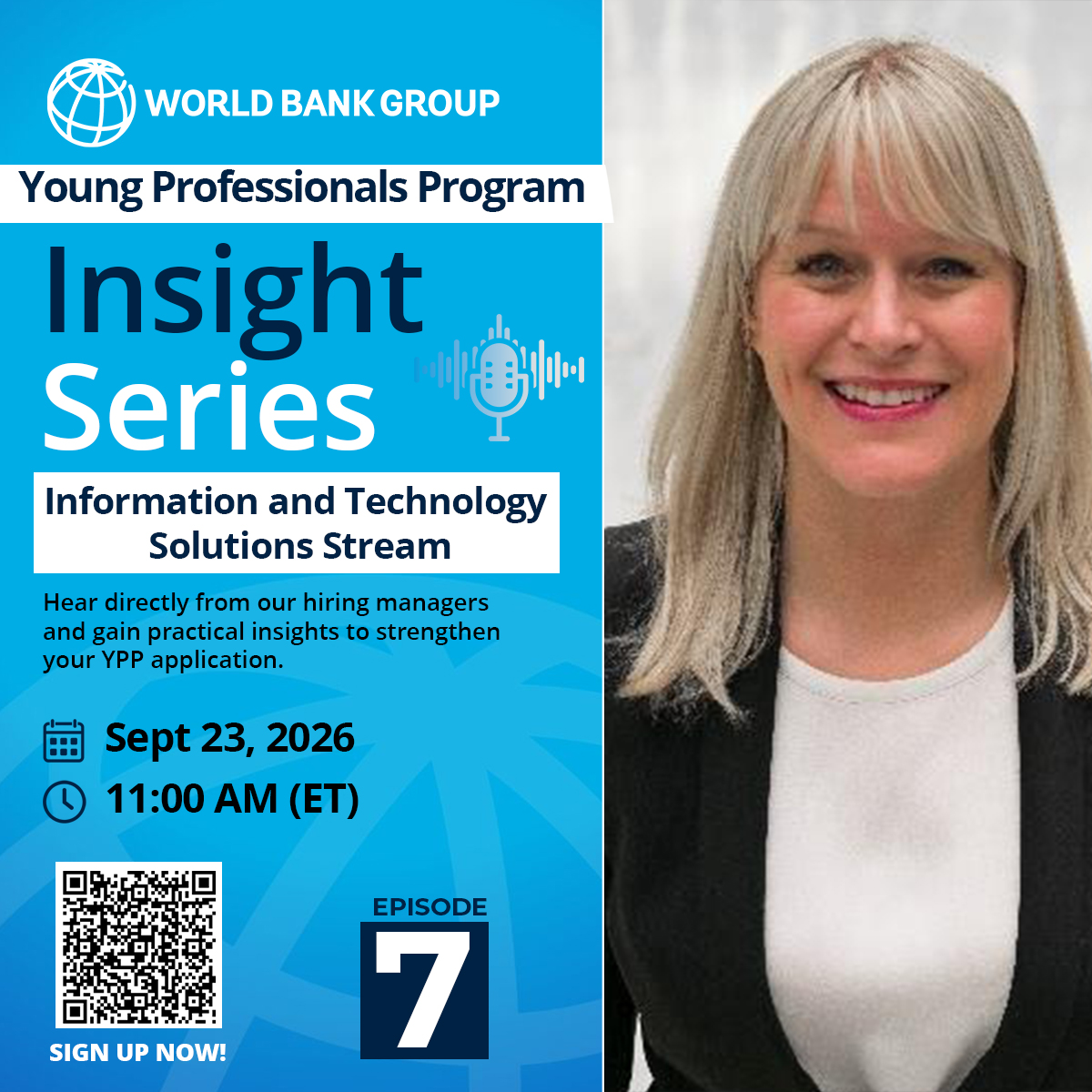 AnnaKFrick's tweet photo. 🌍 Want to strengthen your #YPP application? Hear directly from hiring manager Dipak Kawale at the @WorldBankGroup YPP Insight Series — ITS Stream! 🎙️
📅 September 23, 2026 | 🕚 11:00 AM ET
Register now 👇 https://t.co/39GRCJUiuR
#WorldBankGroup #TechCareers #ITS https://t.co/0u5UlSYO1M