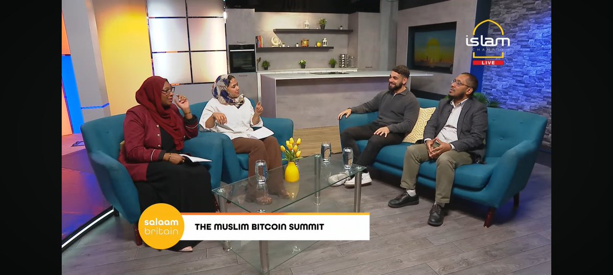 weareblockchain's tweet photo. A huge thank you to the amazing sisters Ameenah and Rukiyah at Salaam Britain on @Islamchannel for hosting Michael @yourbtcguide and me this morning.
Grateful to Sister Khaola for producing the segment with such care, Sister Tehreem for arranging everything so smoothly, and Brother Shukry @shukryh for introducing us and making it all happen. 
Honoured to share the message of the Muslim Bitcoin Summit @muslimbtcsummit and the growing conversation around financial empowerment in our community.

Original livestream recording: https://t.co/ojIpkRezMB

Watch from 01:01:00 - 01:32:00 approximately.

London • #MuslimBitcoinSummit #Bitcoin #IslamChannel #SalaamBritain