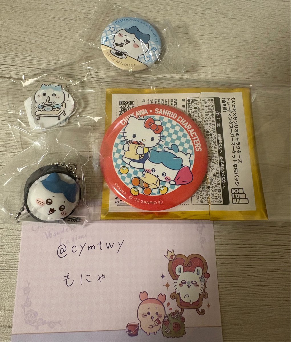 cymtwy's tweet photo. 【交換】ちいかわ くら寿司 Baby くじ サンリオ 缶バッジ ビッくらポン フィギュア 同異種交換

譲:画像のハチワレ
求:同異種モモンガ

なんでも検討させて頂きます。
郵送交換希望です🙇‍♂️
よろしくお願い致します🍀 https://t.co/UbtMNYYaBZ