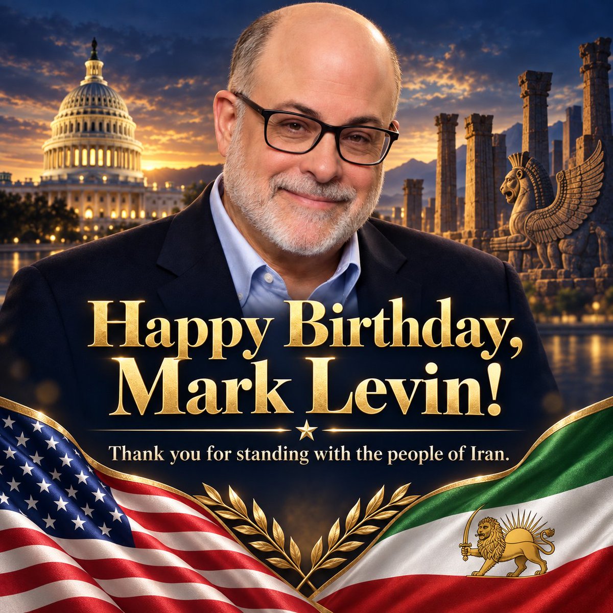 ParvazeArezooha's tweet photo. @marklevinshow Happy birthday dear Mark.
#JavidShah‌‌‌‌‌ https://t.co/3obEIBpoYH
