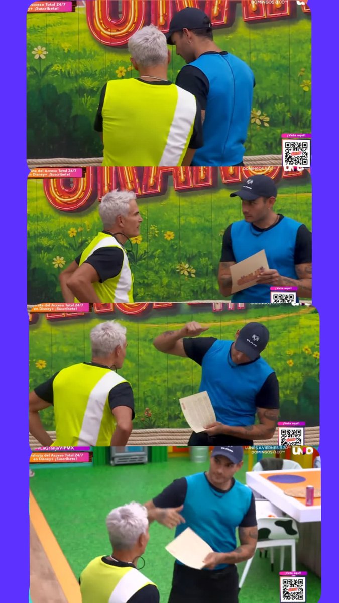 AhtonDace's tweet photo. @lears69 @lagranjavipmx Pascal explicándole a Julio toda la prueba de capataz, cuándo se les dijo que no debían decir nada, a María la sancionaron por el micrófono a Ivonne por bañarse dentro, y a estos tramposos los van a sancionar?? Se pondrá serio Adal con ellos? #LaGranjaVIPMX https://t.co/ZKOwZp9A2k