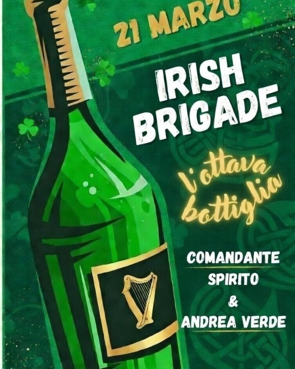 PhillipSheasby's tweet photo. This Saturday, Ottava Bottiglia turns green! Get ready for a musical journey to the heart of Ireland with Irish Brigade: Gianluca “Comandante” Spirito (formerly of Modena City Ramblers) on guitar and vocals, and Andrea Verde on violin and mandolin. https://t.co/vSOEAfHR54