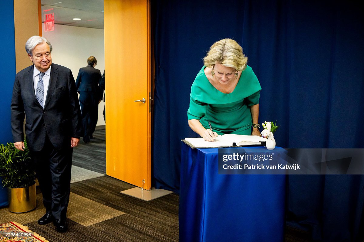 implmaterial's tweet photo. 🇺🇳 Queen Mathilde meeting with UN Secretary-General Antonio Guterres in New York City https://t.co/A5N7RK5mjz