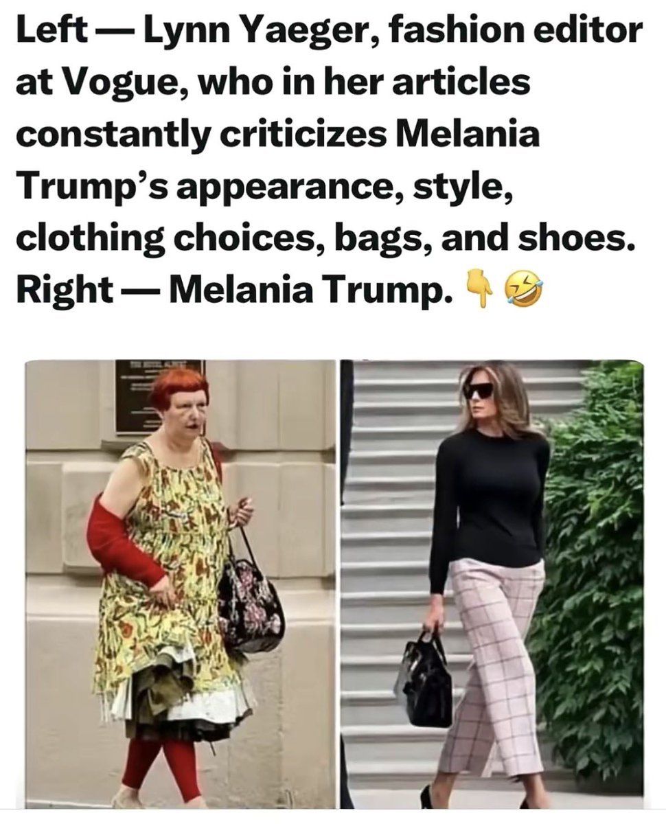 FarmGirlCarrie's tweet photo. Everything you need to know
 about Melania’s critics… https://t.co/K4Blf9oWPs