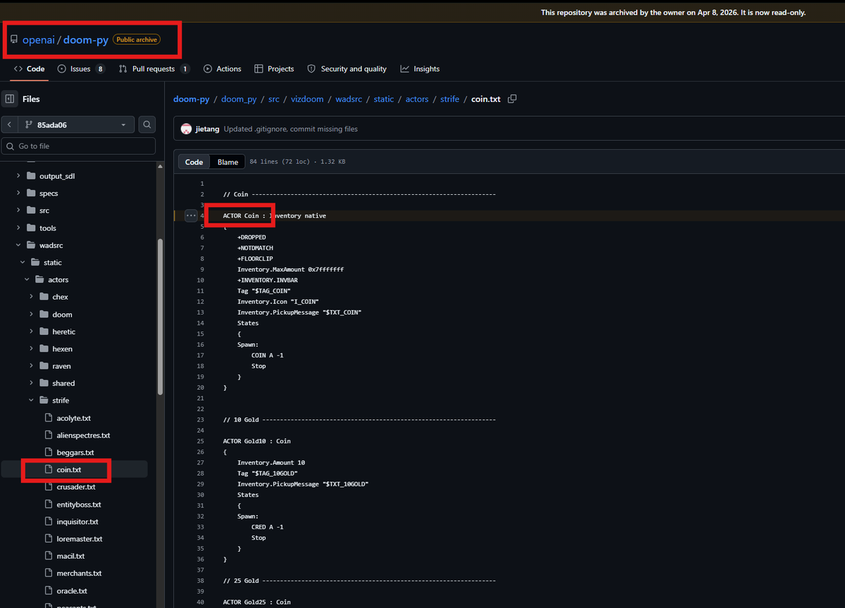 ThePhantom1206's tweet photo. This could be something! I was searching through the @OpenAI GitHub and I found there a coin called "ACTOR COIN"

How did no one run this yet and pair it with OPENAI!?

https://t.co/S5chAKmhtI https://t.co/WPgsAMPbhy