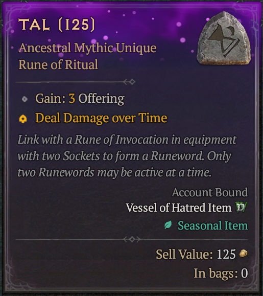 cliptis86's tweet photo. Want a TON of Mythic Quality Runes? 👀🔥

There's a Horadric Cube trick in Season 15 that lets you turn your stacks of Normal Runes into Mythic Quality Runes for crafting Mythic Runewords!

Here's how it works:

1️⃣ Craft a Runeword and use the "Upgrade to Mythic" recipe in the Horadric Cube.

2️⃣ REMOVE ALL RUNES FROM YOUR INVENTORY. Put them in your stash before doing the next step.

3️⃣ Salvage the Mythic Runeword you just created.

You have a chance to get back the Runes used to craft it. This is NOT guaranteed.

However, any Rune that DOES come back will be Mythic Quality as long as you have ZERO Runes in your inventory.

⚠️ THIS PART IS IMPORTANT!

If you already have a Normal Quality version of that Rune in your inventory, the Mythic Rune can stack onto it and convert back to Normal Quality.

Once you have your Mythic Rune:

➡️ Take your stack of Normal Quality Runes and place the stack ON TOP of the Mythic Quality Rune of the same name.

When you do it in this order, the entire stack becomes Mythic Quality! 

🚨 DO NOT DO IT THE OTHER WAY AROUND.

If you move the Mythic Rune onto the stack of Normal Runes, you'll lose the Mythic Quality instead.

One last tip:

ALWAYS FAVORITE YOUR MYTHIC RUNES!

Otherwise, using auto-move could accidentally stack them onto your Normal Runes and cause you to lose the Mythic Quality.

So remember:

Normal ➡️ Mythic = Entire Stack Mythic ✅
Mythic ➡️ Normal = Mythic Quality Lost ❌
Now go make some Mythic Runewords! 🔥

#Diablo4 #DiabloIV #DiabloPartner #Mobalytics #ARPG #LordofHatred #Season15