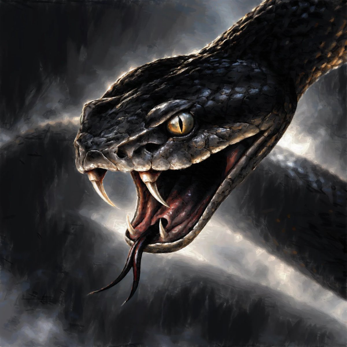 voidscript_io's tweet photo. 𝗥𝗔𝗠𝗣𝗔𝗚𝗘

0.09 $ETH 

No warning. No restraint. No escape.

Rampage embodies the raw fury of a predator unleashed. Its golden eye locks onto its prey as ancient instinct takes control. Every scale, fang, and flick of its tongue carries the same message: run, or be devoured.

This artwork is not AI-generated. It is a fully procedural creation, designed and coded by the artist and rendered through a custom-built engine. Every visual element is generated by the artist's own system, with no generative AI involved in the creation process.

A unique piece from BEASTS UNBOUND, where primal instinct meets dark imagination.

Available on @TransientLabs
https://t.co/qW8O6HbDca